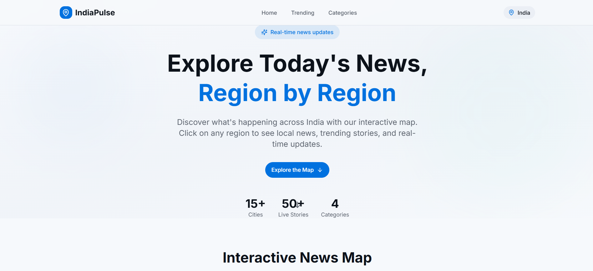 India Pulse – Geolocation News Platform